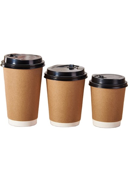 8oz 100 Adet/paket 4/8/12OZ Tek Kullanımlık Kahve Fincanı Kraft Kağıt Bardak Çift Katmanlı Kağıt Bardak Sıcak Içecek Bardağı Özelleştirme Kabul (Yurt Dışından)