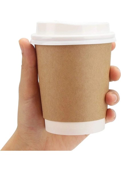 8oz 100 Adet/paket 4/8/12OZ Tek Kullanımlık Kahve Fincanı Kraft Kağıt Bardak Çift Katmanlı Kağıt Bardak Sıcak Içecek Bardağı Özelleştirme Kabul (Yurt Dışından)