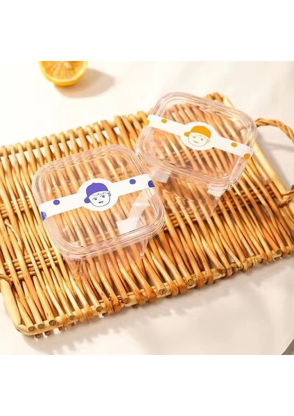 03 50 Adet Kapaklı Puding Smoothie Köpük Kare 400 ml Buzsuz Çıkartmalar 50 Adet Kutu Tek Kullanımlık Bardak Yaz Kek Krem Plastik Tatlı (Yurt Dışından)