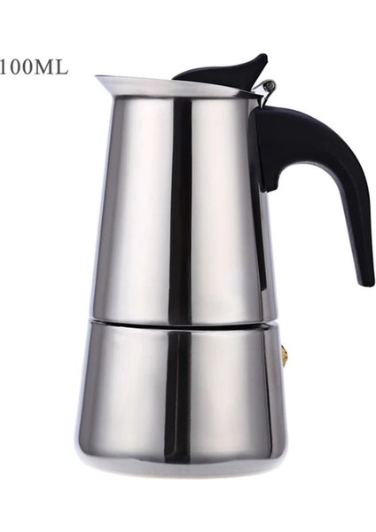100 ml Paslanmaz Çelik Moka Cezve Espresso Percolator Taşınabilir Kahve Makinesi Pot Percolator Içecek Aracı Cafetiere Latte Soba (Yurt Dışından)