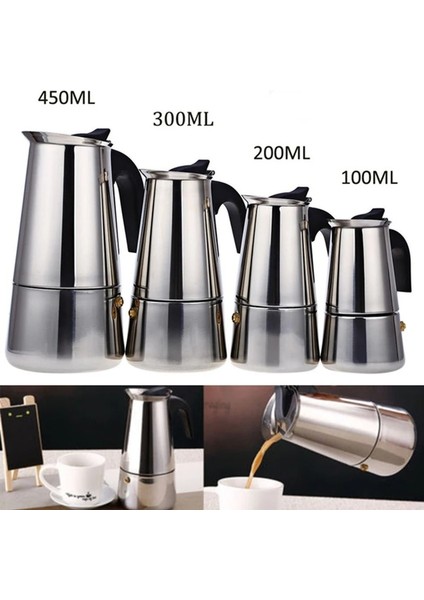 100 ml Paslanmaz Çelik Moka Cezve Espresso Percolator Taşınabilir Kahve Makinesi Pot Percolator Içecek Aracı Cafetiere Latte Soba (Yurt Dışından) modelleri