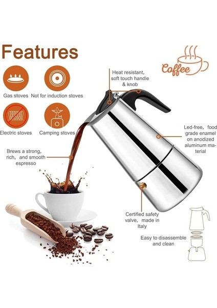 100 ml Paslanmaz Çelik Moka Cezve Espresso Percolator Taşınabilir Kahve Makinesi Pot Percolator Içecek Aracı Cafetiere Latte Soba (Yurt Dışından) indirimleri