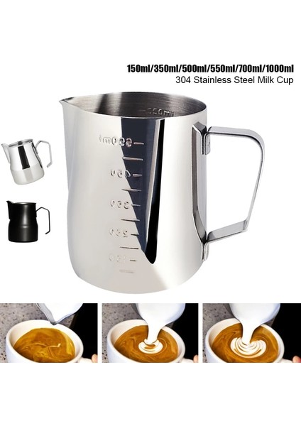 1000ML Süt Bardağı 150ML/350ML/550ML/700ML/1000ML Espresso Paslanmaz Çelik Kahve Sürahi Çekme Çiçek Çayı Köpürtme Süt Latte Sürahi (Yurt Dışından) fiyatları