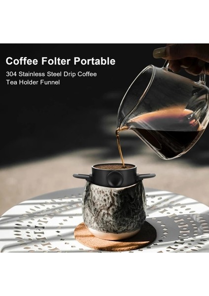 Beyaz Taşınabilir Kahve Filtresi Yeniden Kullanılabilir Huni Çay Demlik Paslanmaz Çelik Minie Damlatıcı Kahve Damlatıcı Ev Ofis Seyahat Için (Yurt Dışından) indirimleri