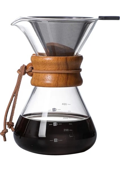 B 400 ml Cam Kahve Su Isıtıcısı Paslanmaz Çelik Filtre Damla Espresso Kahve Paylaşımı Pot Cezve Damlatıcı Cafe Barista Araçları (Yurt Dışından) fırsatları