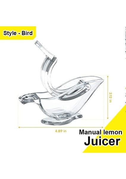 B01 Kuş 1 Adet Kuş Limon Sıkacağı, Manuel Paslanmaz Çelik Limon Sıkacağı, Portakal Limon Kireç Nar Için El Sıkacağı-1/2 Packs (Yurt Dışından)