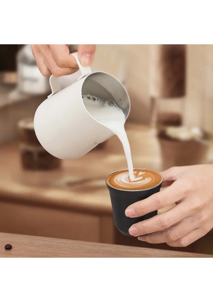 Siyah 350 ml Paslanmaz Çelik Kahve Köpürtme Sürahi Espresso Buhar Kahve Barista Craft Latte Cappuccino Süt Krem Fincan Köpürtme Sürahi Sürahi (Yurt Dışından)