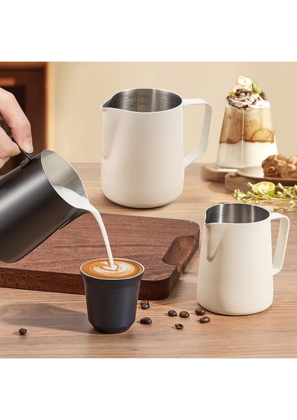 Siyah 350 ml Paslanmaz Çelik Kahve Köpürtme Sürahi Espresso Buhar Kahve Barista Craft Latte Cappuccino Süt Krem Fincan Köpürtme Sürahi Sürahi (Yurt Dışından)