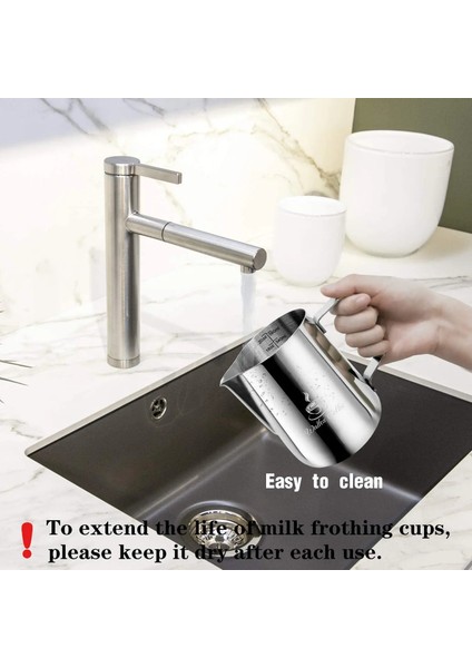 Walfos 600 ml Walfos Tarzı Espresso Kahve Süt Kupalar Bardak Tencere Sürahi Kolu Zanaat Kahve Çelenk Fincan Latte Sürahi Kalınlaşmış Paslanmaz Çelik (Yurt Dışından)