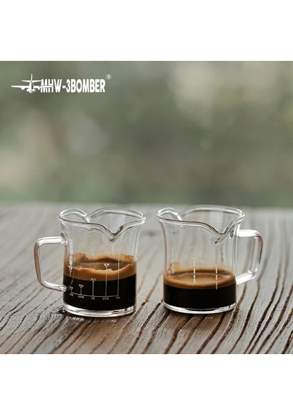 Ölçü Kabı 80ML 80ML Espresso Bardağı Ölçü Kabı Ons Ölçü Sürahileri Çift Ağızlı Kahve Fincanı Isıya Dayanıklı Saplı Şeffaf Ölçekli Süt Bardakları (Yurt Dışından)