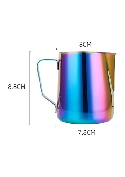 Renk 350ML 350ML/600ML Paslanmaz Çelik Espresso Çekme Çiçek Fincan Süt Köpük Pot Süt Köpüğü Bardak Ölçekli Kahve Buhar Pot Kahve Aletleri (Yurt Dışından)