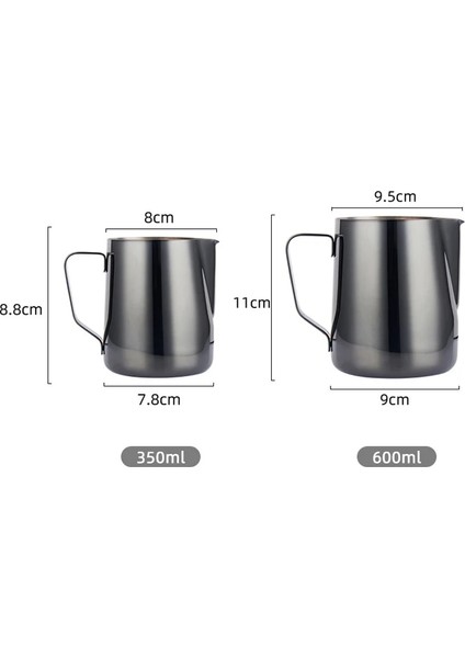 Renk 350ML 350ML/600ML Paslanmaz Çelik Espresso Çekme Çiçek Fincan Süt Köpük Pot Süt Köpüğü Bardak Ölçekli Kahve Buhar Pot Kahve Aletleri (Yurt Dışından)