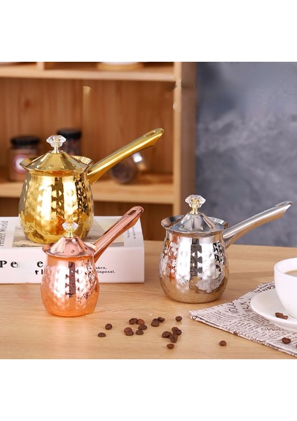 P 200ML Türk Cezvesi Cezve Ibrik Paslanmaz Çelik Uzun Saplı Dubai Cezve Süt Tereyağı Eritme Sürahisi 200/400/600 ml (Yurt Dışından)