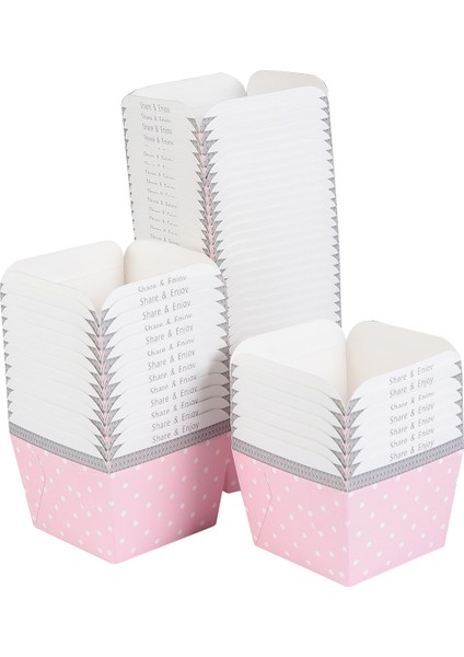 Kırmızı 100 Adet Sevimli Kağıt Cupcake Bardak Kare Tek Kullanımlık Kek Fincan Isıya Dayanıklı Tatlı Kaseler Kek Kutusu Parti Doğum Günü Malzemeleri (Yurt Dışından)