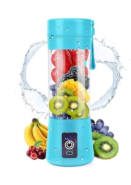 Mavi Taşınabilir Mini Elektrikli Meyve Sıkacağı USB Şarj Meyve Portakal Limon Blender Smoothie Milkshake Makinesi Mutfak Otomatik Taze Sıkacağı (Yurt Dışından)