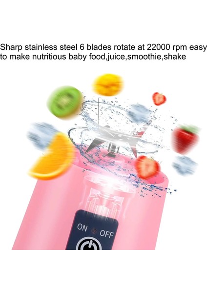 Mavi Taşınabilir Mini Elektrikli Meyve Sıkacağı USB Şarj Meyve Portakal Limon Blender Smoothie Milkshake Makinesi Mutfak Otomatik Taze Sıkacağı (Yurt Dışından)
