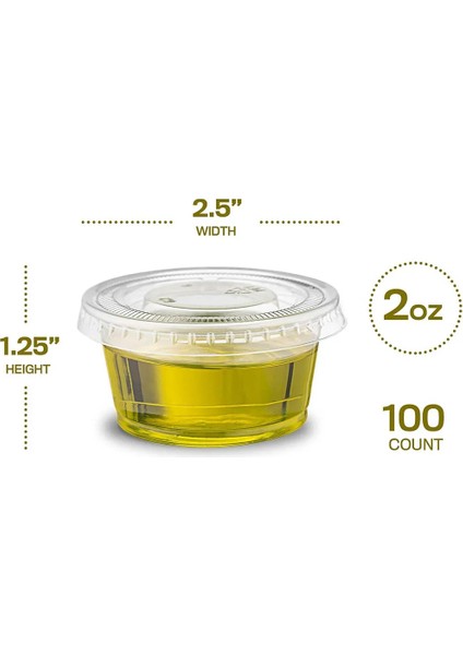 4 Oz 100 Adet 100 Adet Tek Kullanımlık Plastik Bardak Şeffaf Plastik Kapaklı Jöle Yoğurt Mus Reçel Baharat Fincan Paketlenmiş Gıda Kabı (Yurt Dışından)