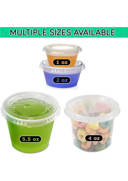 4 Oz 100 Adet 100 Adet Tek Kullanımlık Plastik Bardak Şeffaf Plastik Kapaklı Jöle Yoğurt Mus Reçel Baharat Fincan Paketlenmiş Gıda Kabı (Yurt Dışından)