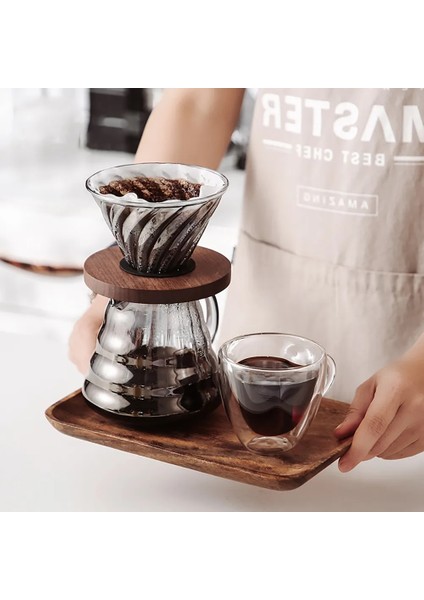 1 Adet Şeffaf-A 400/600ML Coffeeware Seti Damlatıcı Cezve Kahve Sunucusu Kahve Makinesi Bira 1-2 Adet Cam Bardak Filtre Bardak Huni Damla Kahve Seti (Yurt Dışından)