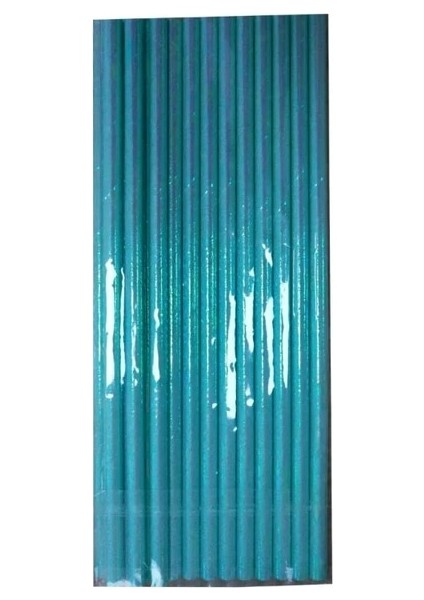 Açık Mavi Sedefli - Bronzlaştırıcı Kağıt Pipet Pembe Yeşil Degrade - Film Pipet (Yurt Dışından)