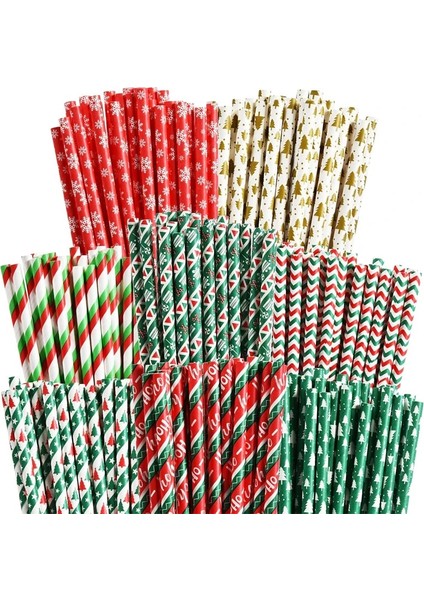03 2 Torba (50 Adet) 19 cm 50/25 Adet Noel Kağıt Payet Tek Kullanımlık Kar Tanesi Içme Saman Merry Christmas Dekor Ev Için 2022 Yeni Yıl Partisi Malzemeleri (Yurt Dışından)