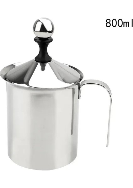 800ML 400/800ML Paslanmaz Çelik Manuel Süt Köpürtücü Süt Kreması Köpük Örgü Kahve Makinesi Mutfak Gereçleri Çift Örgü Köpürtücü (Yurt Dışından)