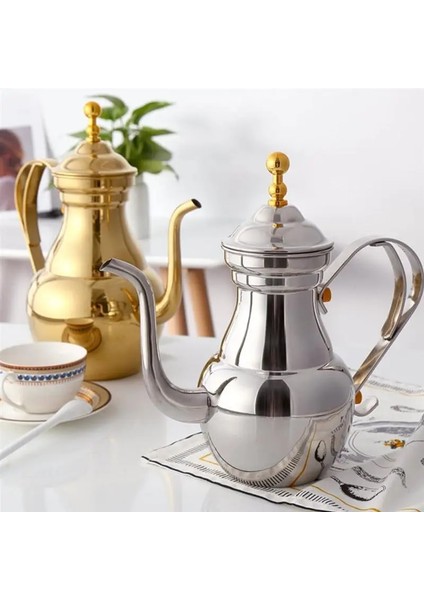E 1.5l Orta Doğu Arapça Demlik Şerit Altın Paslanmaz Çelik Deve Boynu Kahve Dökün Çay Su Isıtıcısı Filtre Süzgeç Pot Çevre (Yurt Dışından) fiyatları