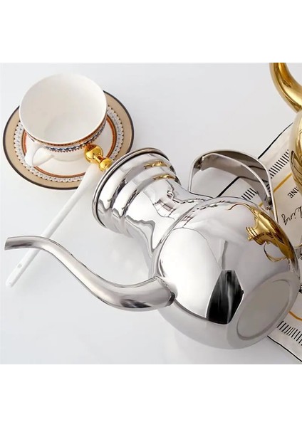 E 1.5l Orta Doğu Arapça Demlik Şerit Altın Paslanmaz Çelik Deve Boynu Kahve Dökün Çay Su Isıtıcısı Filtre Süzgeç Pot Çevre (Yurt Dışından) modelleri