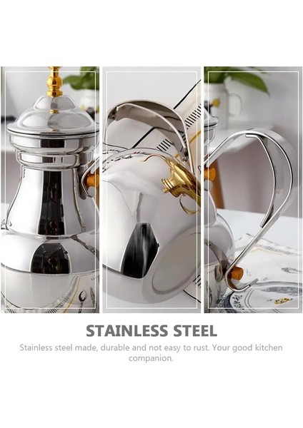 E 1.5l Orta Doğu Arapça Demlik Şerit Altın Paslanmaz Çelik Deve Boynu Kahve Dökün Çay Su Isıtıcısı Filtre Süzgeç Pot Çevre (Yurt Dışından) indirimleri