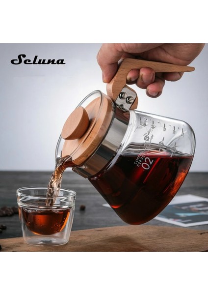 Ahşap Tutucu Damlatıcı Ahşap Saplı Cam Kahve Makinesi El Damlaması Cezve Damlatıcı Cam Üzerine Dökün Aralığı Kahve Sunucusu Tencere Cam Su Isıtıcısı Brewer Temizle (Yurt Dışından)