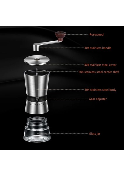 6 Vitesli Kahve Değirmeni Ev Taşınabilir Manuel Kahve Değirmeni El Kahve Değirmeni Seramik Çapaklar ile 6/8 Ayarlanabilir Ayarlar Taşınabilir El Krank Araçları (Yurt Dışından) indirimleri
