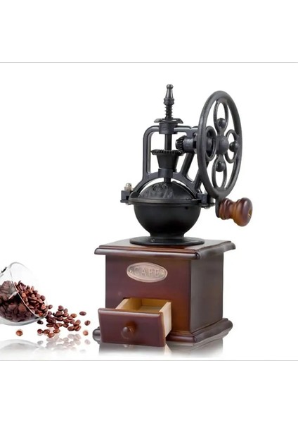 Koyu A2 Kahve Çekirdeği Öğütücü Kahve Makinesi Değirmeni Manuel El Krank Ahşap Fasulye Öğütme Antika Kahve Değirmeni (Yurt Dışından) indirimleri