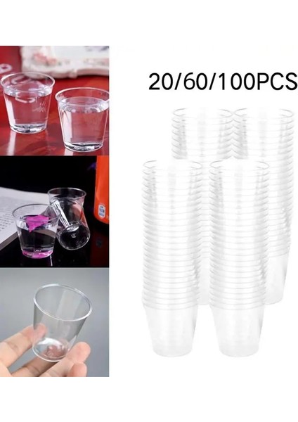 Beyaz 20 Adet 20/60/100 Adet 30 ml Tek Kullanımlık Plastik Bardak Tatlı Bardak Doğum Günü Şeffaf Bardak Parti Dondurma Fincan Ev Noel Verilen (Yurt Dışından)