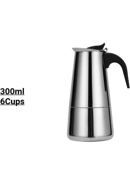 6 Bardak 300ML S 2/4/6/9/12 Bardak Moka Pot Kahve Makinesi Pot Espresso Latte Stovetop Filtre Kahve Makinesi 100ML/200ML/300ML/450ML/600ML Cezve (Yurt Dışından)