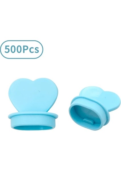 Mavi 500 Adet Tek Kullanımlık Kahve Fincanı Kapakları Tıpalar Kalp Şeklinde (Yurt Dışından)