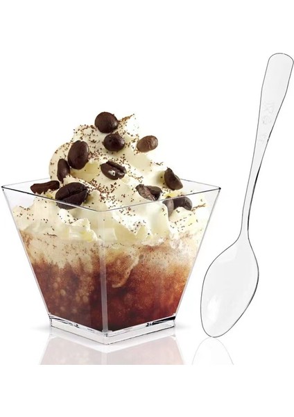 Bardak 100 Adet 100 Paket 2 Oz Mini Tatlı Bardak Parti Için Küçük Plastik Tatlı Bardak Puding Meyve Dondurma Için Tek Kullanımlık Tatlı Shooter Bardak (Yurt Dışından)