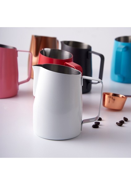 Kırmızı Köpürtme Fincan Krem Makinesi Barista Zanaat Espresso Latte Sanat Süt Köpüğü Sürahi Araçları 420 ml Paslanmaz Çelik Kahve Sürahi Cafe (Yurt Dışından)