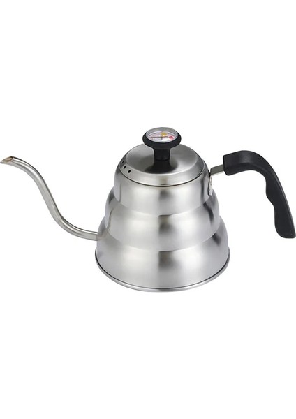 Termometre ile 1l 1l/1.2l Kahve Su Isıtıcısı Üzerine Dökün Paslanmaz Çelik Gooseneck Kahve Çay Su Isıtıcısı Termometre Kauçuk Saplı Bulut Damla Su Isıtıcısı (Yurt Dışından)