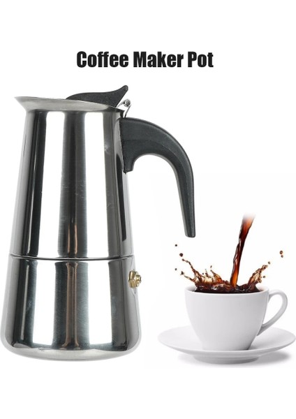200ML Mocha Espresso Latte Soba Filtresi 2/4/6/9 Bardak Kahve Makinesi Pot Paslanmaz Çelik Cezve Mutfak Için Moka Kahve Makinesi (Yurt Dışından)