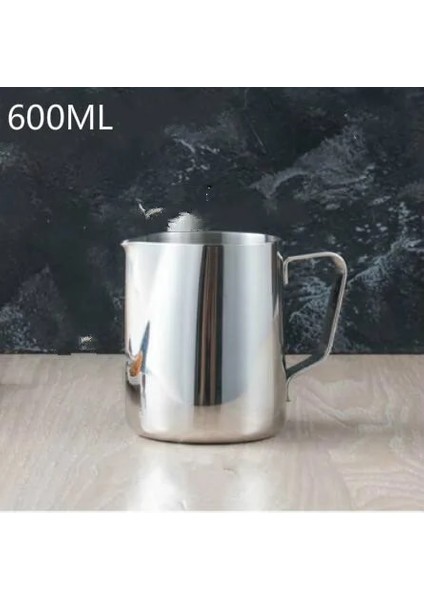 600 ml Ölçeksiz Paslanmaz Çelik Ölçüm Kabı Ölçekli Kalınlaşmış Su Isıtıcısı Mutfak Ev Milimetre Standart Süt Çay Pişirme Sürahisi SP805 (Yurt Dışından)