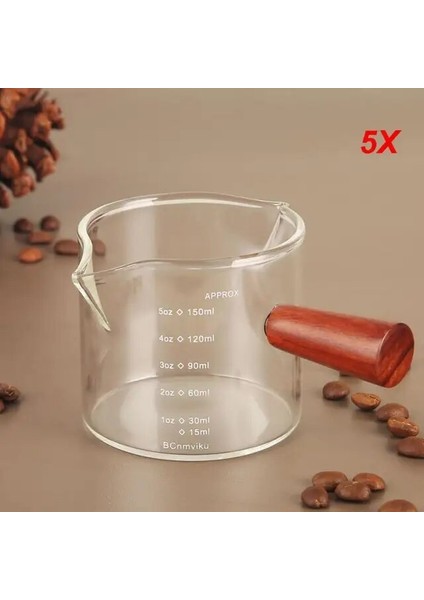E 150ML 5 Adet 5/8/10 Adet Süt Sürahisi Espresso 75ML Ölçü Kupa Dayanıklı Şeffaf Ölçekli Cam Ölçüm Kabı Mutfak Pişirme Araçları Ölçüm Kabı (Yurt Dışından)