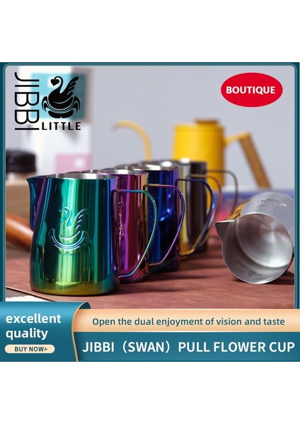 Mavi Parlak 600 ml Jıbbı Süt Buharda Köpürtme Sürahi Paslanmaz Çelik Yapışmaz Süt Sürahisi Çekme Çiçek Fincan Kahve Için Mükemmel Cappuccino Latte Art (Yurt Dışından) fiyatları
