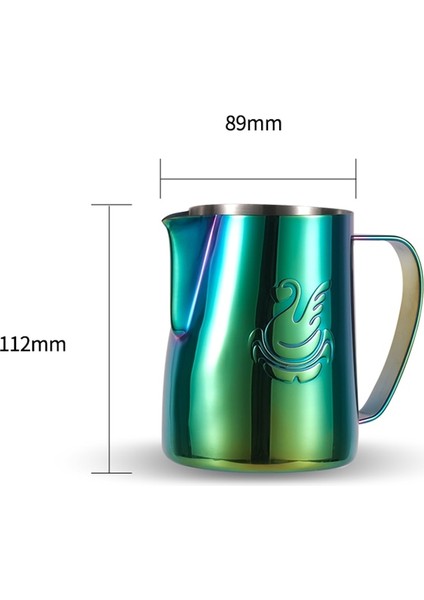 Mavi Parlak 600 ml Jıbbı Süt Buharda Köpürtme Sürahi Paslanmaz Çelik Yapışmaz Süt Sürahisi Çekme Çiçek Fincan Kahve Için Mükemmel Cappuccino Latte Art (Yurt Dışından) modelleri