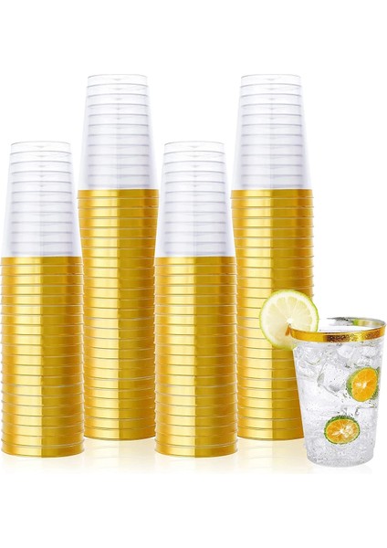 Altın Parıltılı 10 Adet 75/50 Paket 12OZ Altın Plastik Bardaklar - Zarif Düğünler Için Premium Altın Çerçeveli Plastik Tek Kullanımlık Bardaklar Bardaklar, Güzel Kutlamalar (Yurt Dışından) fiyatları