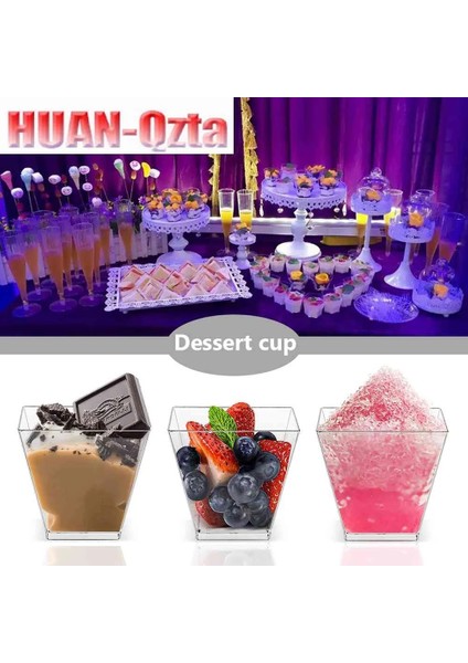 150 Adet 50-200 Adet Tek Kullanımlık Plastik Tatlı Bardak Plastik Tatlı Dondurma Fincan Ev Festivali Düğün Noel Partisi Malzemeleri (Yurt Dışından)