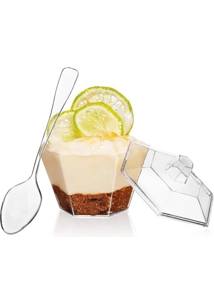 Bir 12 Adet 12/24 Adet 100 ml Mini Tatlı Kaseler Bardak Noel Partisi Şeffaf Konteyner Jöle Puding Köpükler Plastik Bardaklar (Yurt Dışından)