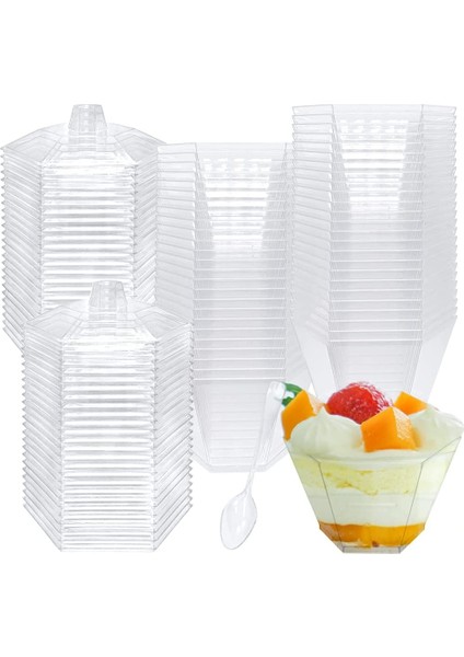 Bir 12 Adet 12/24 Adet 100 ml Mini Tatlı Kaseler Bardak Noel Partisi Şeffaf Konteyner Jöle Puding Köpükler Plastik Bardaklar (Yurt Dışından) fiyatları