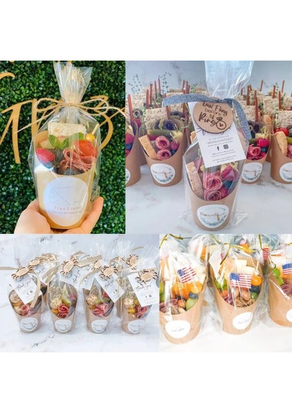 Kahverengi Siyah 50 Set 14OZ Tek Kullanımlık Şarküteri Bardakları, Waffle, Cips, Patlamış Mısır Veya Parti Ikramları Için Kraft Kağıt Patates Kızartması Tutucu (Yurt Dışından)