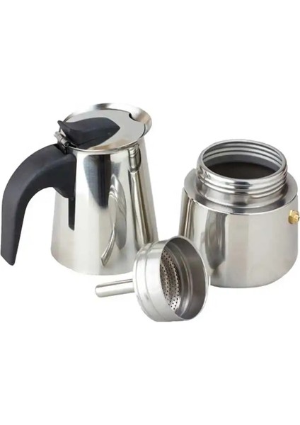B-300 ml Sıcak Satış 450 ML/600 ml Espresso Makinesi Moka Pot 304 Paslanmaz Çelik Latte Percolator Ofis Aile Partisi Sekizgen Kahve Sürahisi (Yurt Dışından) indirimleri