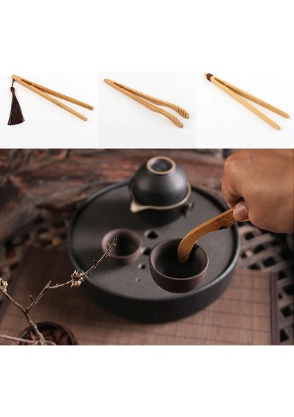 01 1 Adet Ahşap Çay Cımbız Bambu Salata Gıda Tost Bükme Klip Düz Klipler Pişirme Pişirme Barbekü Teaware (Yurt Dışından)